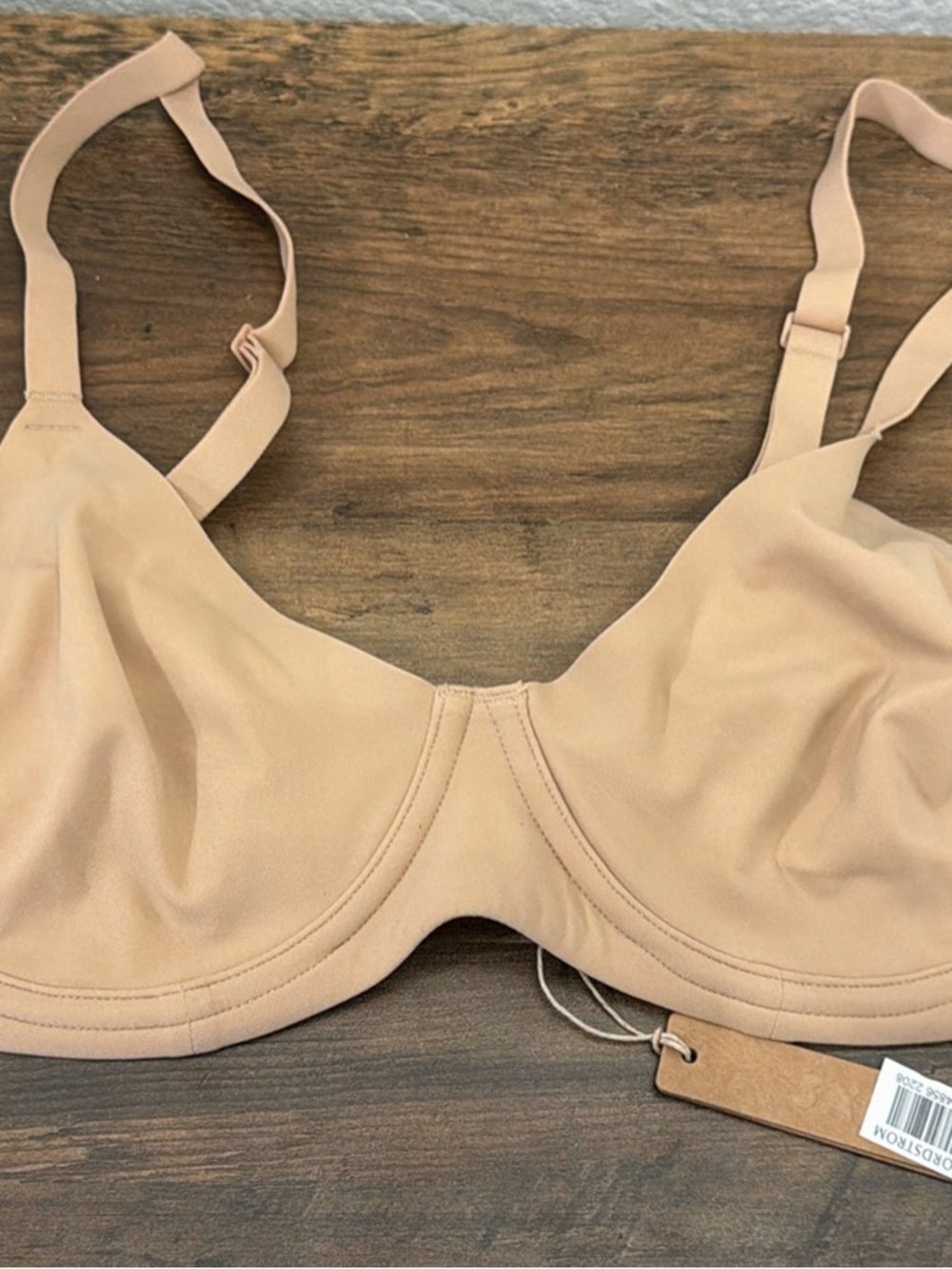 SKIMS “Fits Everybody” Unlined Demi Underwire Bra in Clay, Sz 38C